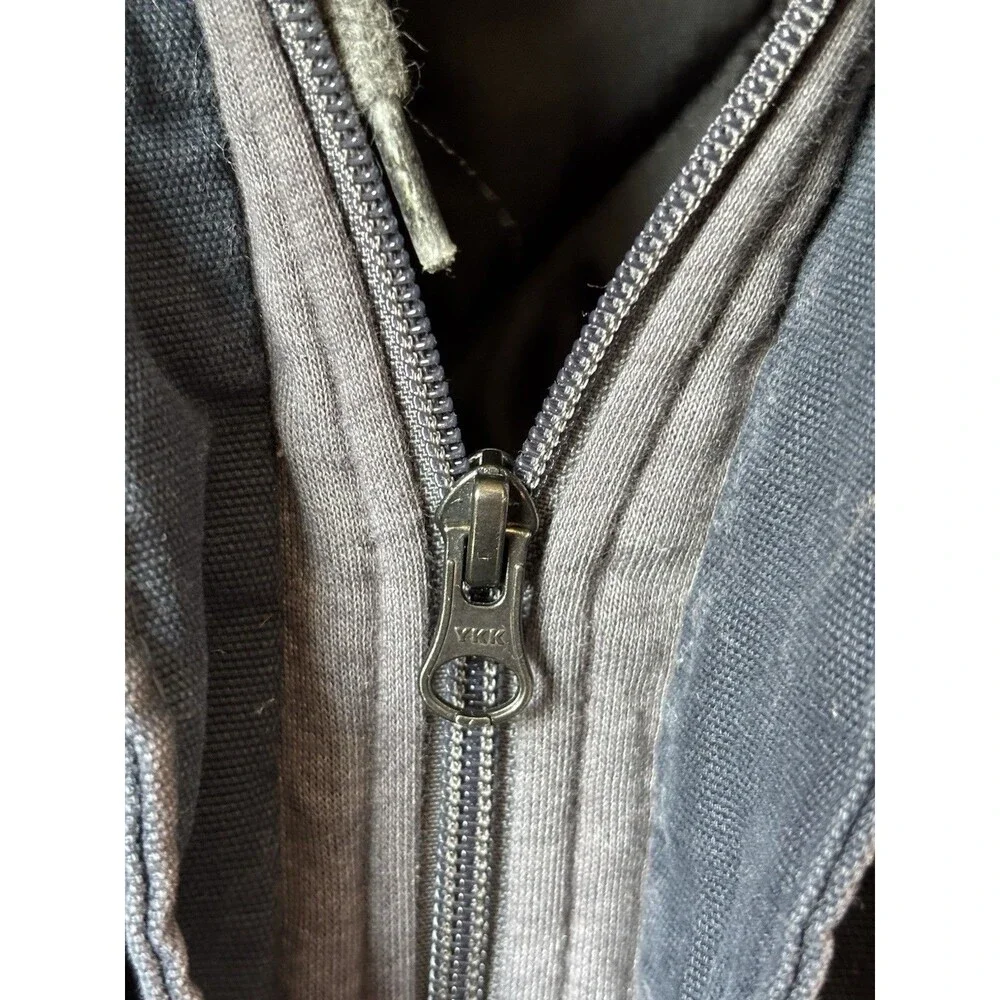 Dickies Men's Jacket Fleece Hooded Duck Shirt Coat Navy Gray quilted XL Work